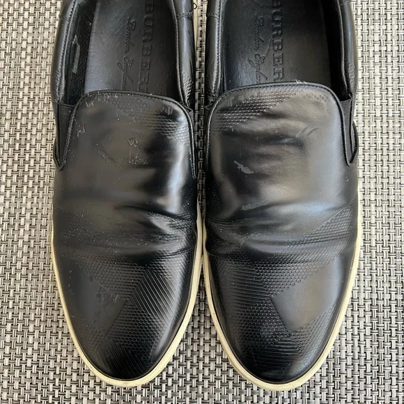 Men’s “Burberry” Black Leather Slip-Ons Burberry Motor Low Leather Loafers Men main image 3